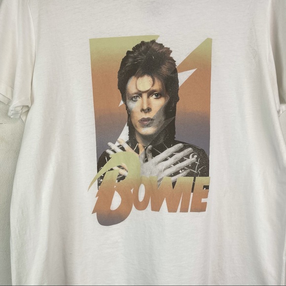 David Bowie Ziggy Stardust Distressed Tee NWT Size L - Picture 4 of 10